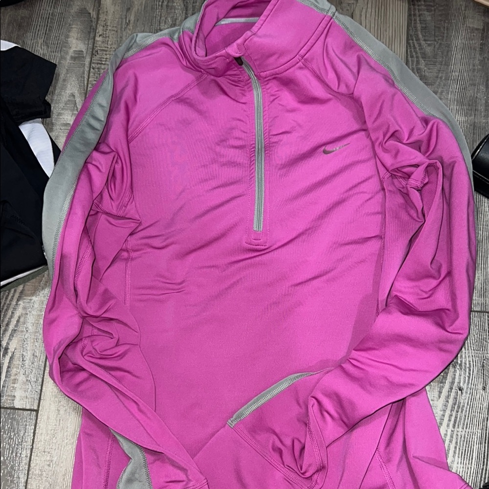 Nike women’s Pink and Gray Half-Zip Pullover